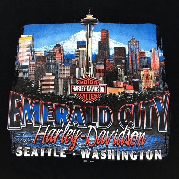 Harley Davidson Seattle >> Harley Davidson Emerald City Seattle Wa T Shirt Harley Davidson Seattle >> Harley Davidson Emerald City Seattle Wa T Shirt